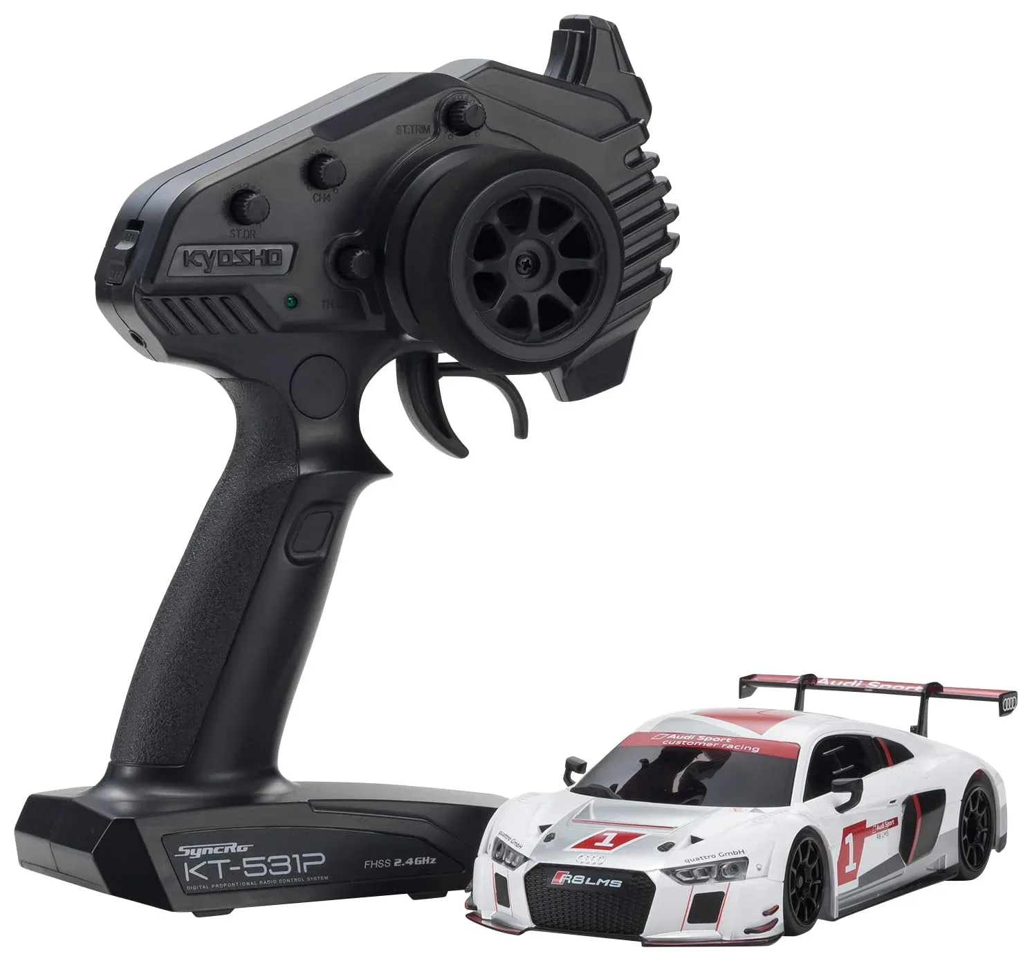Kyosho Mr04 RWD Audi R8 LMS 2015 White Electric RC Car 32357As
