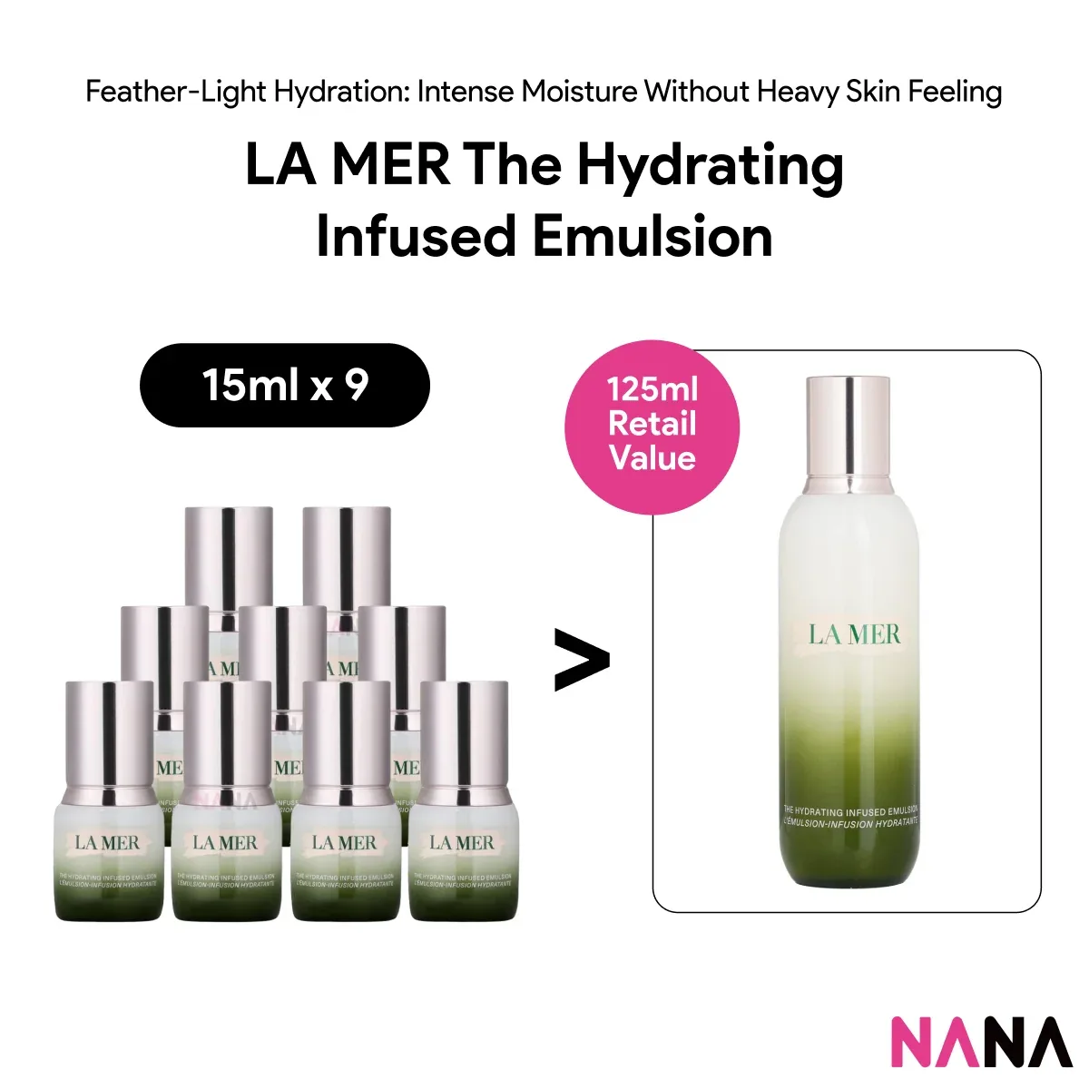 LA MER The Hydrating Infused Emulsion Sample Pack (15ml x 9/6/3)