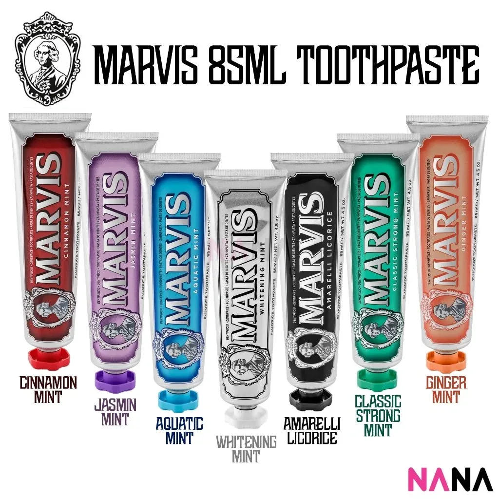 Marvis Whitening Anti-Tartar Toothpaste From Italy 85ml (Cinnamon Mint / Amarelli Licorice / Aquatic Mint / Jasmin Mint / Classic Strong Mint)