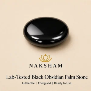 Naksham Black Obsidian Palm Stone
