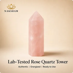 Naksham Rose Quartz Crystal Tower