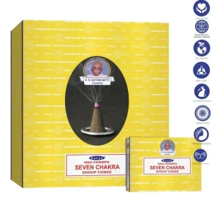 Satya - Seven Chakra Dhoop Cones (12 Cones, 1″)