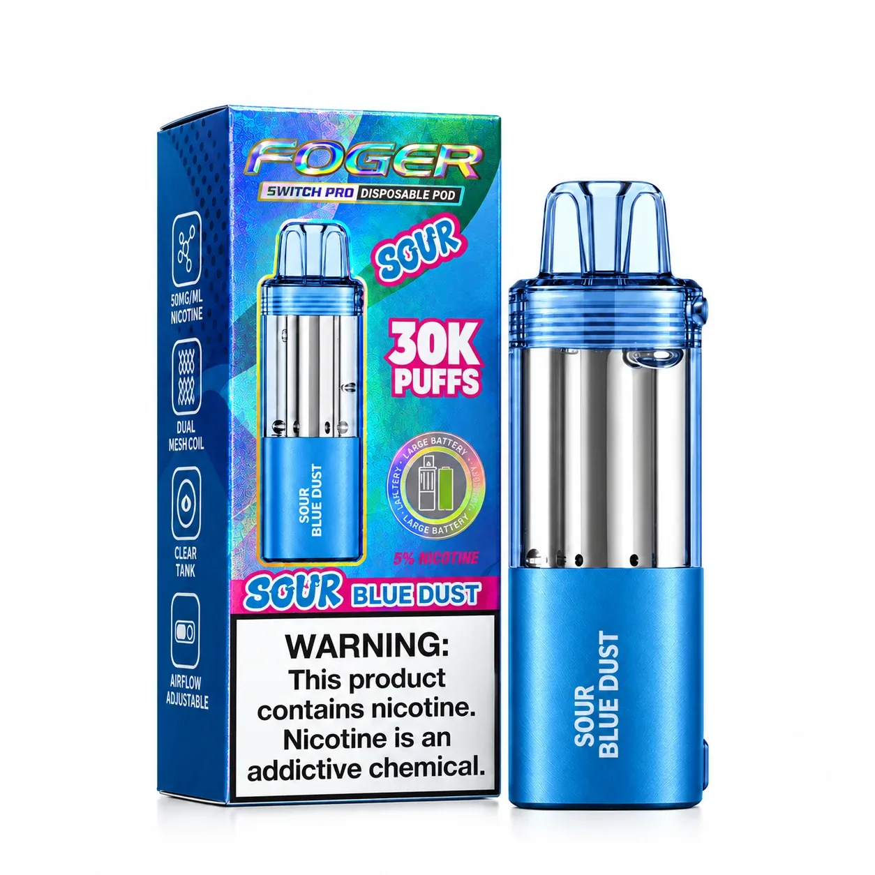 Sour Blue Dust - Foger Switch Pro 30K Disposable Pod