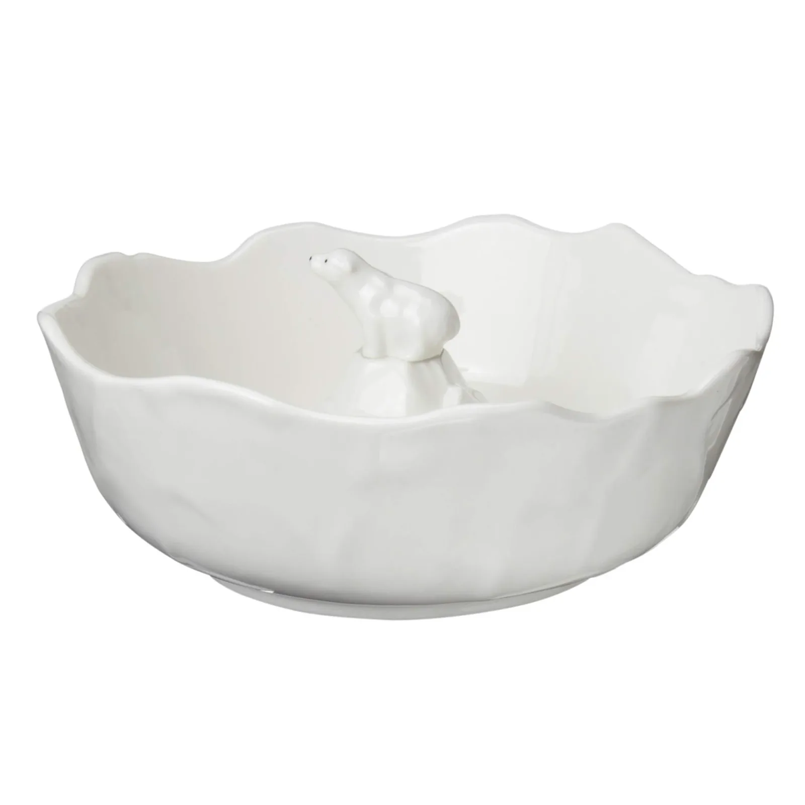 Sun Art Arctic Polar Bear Somen Bowl Medium 20Cm White Tableware