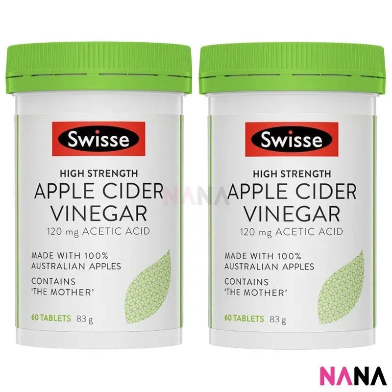 Swisse High Strength Apple Cider Vinegar 60 Tablets x2(EXP:07 2027)