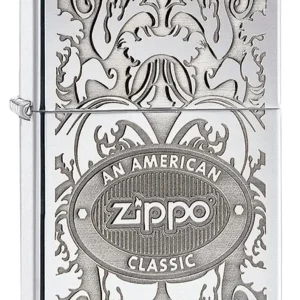 Zippo Lighter - An American Zippo Classic Crown Stamp High Polish Chrome