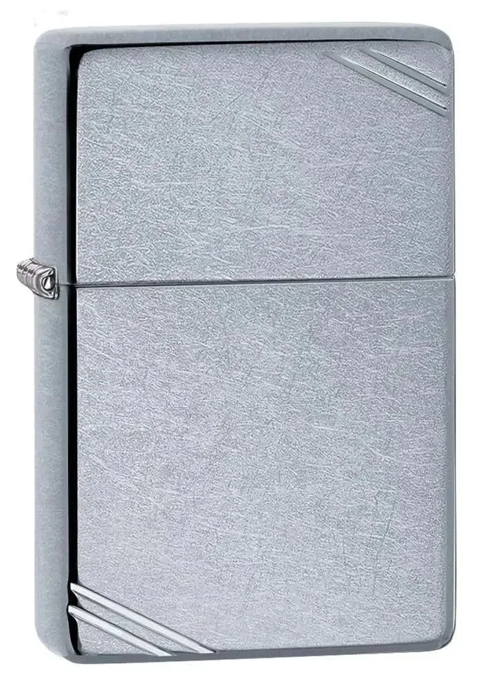 Zippo Lighter - Vintage Street Chrome w/ Slashes
